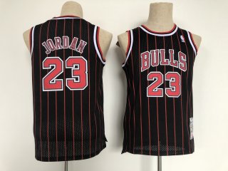 Chicago Bulls #23 Michael Jordan black stripe youth jersey