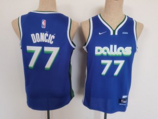 Dallas Mavericks #77 Luka Doncic city blue youth jersey