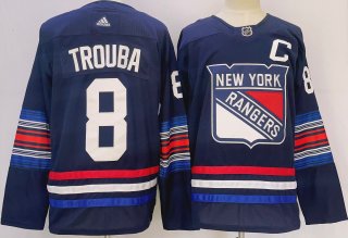 New York Rangers #8 Jacob Trouba Navy Stitched Jersey