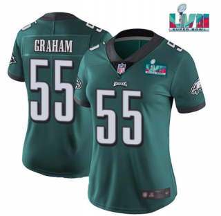 Women's Philadelphia Eagles #55 Brandon Graham Green Super Bowl LVII PatchVapor