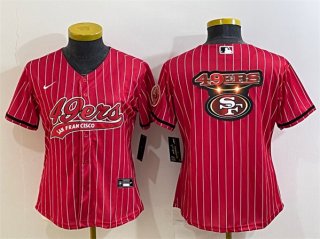 women San Francisco 49ers Red Team Big Logo With Patch Cool Base Stitched Baseball