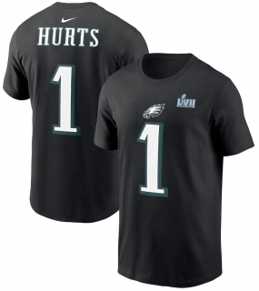 Jalen Hurts Philadelphia Eagles Nike Super Bowl LVII Name & Number T-Shirt - Black
