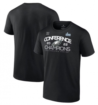 Men's Philadelphia Eagles Black 2022 NFC Champions Shadow Cast T-Shirt