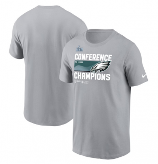 Men's Philadelphia Eagles Gray 2022 NFC Champions Locker Room Trophy Collection T-Shirt