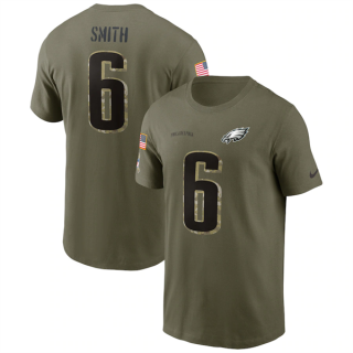 Philadelphia Eagles #6 DeVonta Smith 2022 Olive Salute To Service T-Shirt