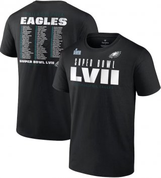 Philadelphia Eagles Fanatics Branded Super Bowl LVII Varsity Roster T-Shirt - Black