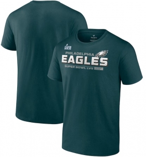 Philadelphia Eagles Fanatics Branded Super Bowl LVII Vivid Striations T-Shirt - Midnight Green.