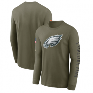 Philadelphia Eagles Olive 2022 Salute To Service Long Sleeve T-Shirt