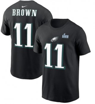 A.J. Brown Philadelphia Eagles Nike Super Bowl LVII Name & Number T-Shirt - Black