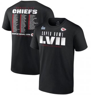 Kansas City Chiefs Fanatics Branded Super Bowl LVII Varsity Roster T-Shirt - Black