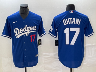 Los Angeles Dodgers #17 Shohei Ohtani Blue Cool Base Stitched Jersey 2