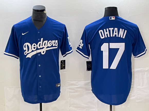 Los Angeles Dodgers #17 Shohei Ohtani Blue Cool Base Stitched Jersey