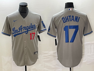 Los Angeles Dodgers #17 Shohei Ohtani Grey Cool Base Stitched Jersey 2