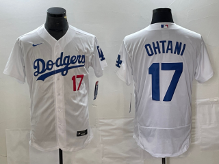 Los Angeles Dodgers #17 Shohei Ohtani White Flex Base Stitched Baseball Jersey
