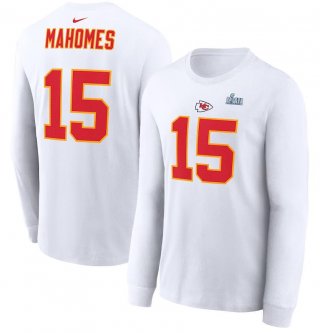 Patrick Mahomes Kansas City Chiefs Nike Super Bowl LVII Name & Number Long Sleeve T-Shirt - White