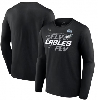 Philadelphia Eagles Fanatics Branded 2022 NFC Champions Team Slogan Long Sleeve T-Shirt - Black