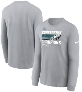Philadelphia Eagles Nike 2022 NFC Champions Locker Room Trophy Collection Long Sleeve T-Shirt - Gray