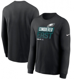 Philadelphia Eagles Nike 2022 NFC East Division Champions Locker Room Trophy Collection Long Sleeve T-Shirt - Black.