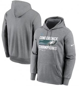 Philadelphia Eagles Nike 2022 NFC Champions Locker Room Trophy Collection Pullover Hoodie - Heather Gray
