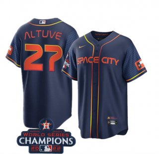 Houston Astros #27 Jose Altuve Navy 2022 World Series Champions City Connect