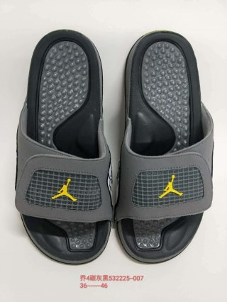 Jordan 4 dark gray sandals