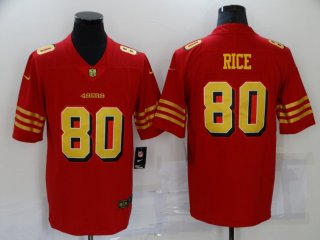 Men's San Francisco 49ers #80 Jerry Rice Red Gold Vapor Untouchable Limited Stitched