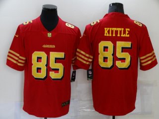 Men's San Francisco 49ers #85 George Kittle Red Gold Vapor Untouchable Limited Stitched