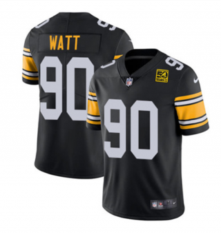 Men's Pittsburgh Steelers #90 T.J. Watt Black 2023 50th Anniversary Vapor Untouchable