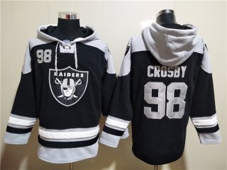 Las Vegas Raiders #98 Maxx Crosby Black Ageless Must-Have Lace-Up Pullover