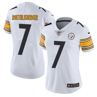 Women's Pittsburgh Steelers #7 Ben Roethlisberger White Vapor Untouchaable Limited Stitched