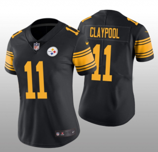Women's Pittsburgh Steelers #11 Chase Claypool Black Color Rush Limited Stitched NFL