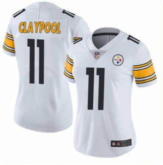 Women's Pittsburgh Steelers #11 Chase Claypool White Vapor Untouchaable Limited Stitched