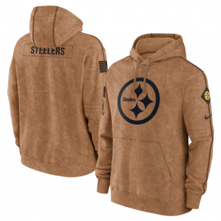 Pittsburgh Steelers 2023 Brown Salute To Service Pullover Hoodie