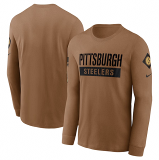 Pittsburgh Steelers 2023 Brown Salute To Service Long Sleeve T-Shirt