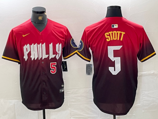 Philadelphia Phillies #5 Bryson Stott Red 2024 City Connect Limited Stitched Jersey 4
