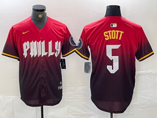 Philadelphia Phillies #5 Bryson Stott Red 2024 City Connect Limited Stitched Jersey
