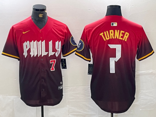 Philadelphia Phillies #7 Trea Turner red 2024 City Connect Stitched Jersey 2
