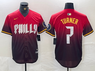 Philadelphia Phillies #7 Trea Turner red 2024 City Connect Stitched Jersey