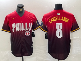 Philadelphia Phillies #8 Nick Castellanos red 2024 City Connect Limited Stitched Jersey 4