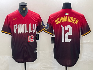 Philadelphia Phillies #12 Kyle Schwarber red 2024 City Connect Limited Stitched Jersey 2