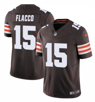 Cleveland Browns #15 Joe Flacco Brown 2023 F.U.S.E. Vapor Limited Stitched Football