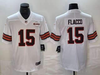 Cleveland Browns #15 Joe Flacco White 1946 Collection Vapor Untouchable Limited