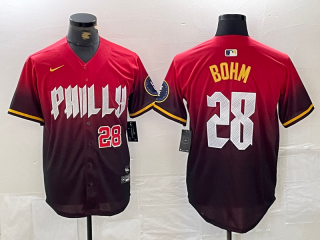 Philadelphia Phillies #28 Alec Bohm red 2024 City Connect Limited Stitched Jersey 2