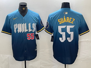 Philadelphia Phillies #55 blue 2024 City Connect Limited Stitched Jersey 3