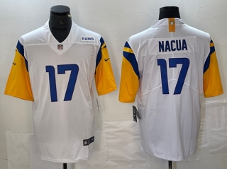 Los Angeles Rams #17 Puka Nacua White Vapor Untouchable Limited Stitched