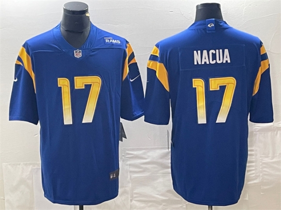 Los Angeles Rams #17 Puka Nacua Blue Vapor Untouchable Limited Stitched