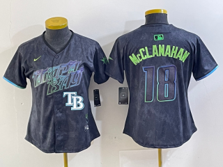 women Tampa Bay Rays #18 Shane McClanahan Charcoal 2024 City Connect Limited 5