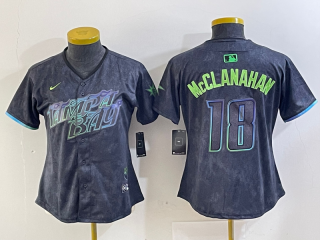 women Tampa Bay Rays #18 Shane McClanahan Charcoal 2024 City Connect Limited