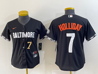 Baltimore Orioles #7 city black women jersey 2