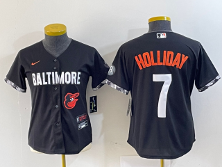 Baltimore Orioles #7 city black women jersey 3